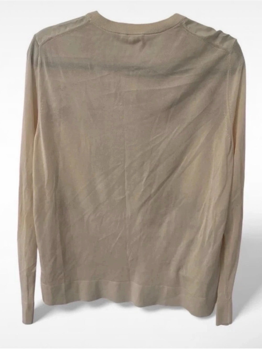Tory Burch Silk/Cotton Cream Cardigan with Pink and Green Floral Embroidery - Picture 3 of 6